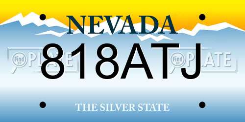 818ATJ Nevada License Plate