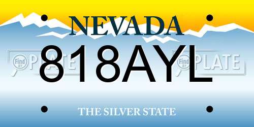 818AYL Nevada License Plate
