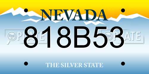 818B53 Nevada License Plate