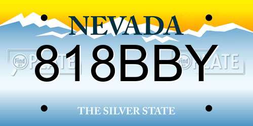 818BBY Nevada License Plate