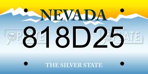 818D25 Nevada License Plate