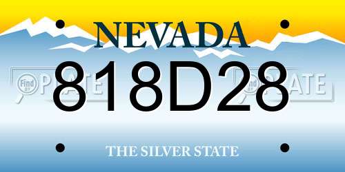 818D28 Nevada License Plate