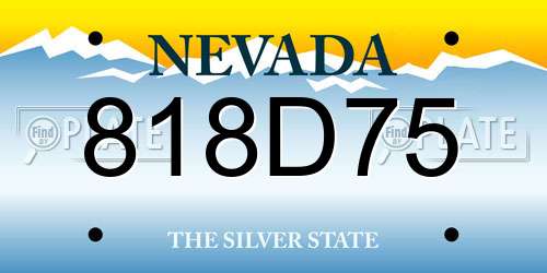 818D75 Nevada License Plate