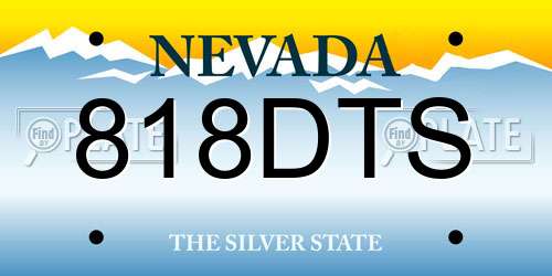 818DTS Nevada License Plate