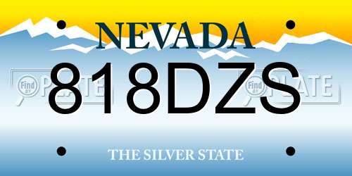 818DZS Nevada License Plate