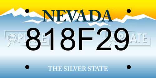 818F29 Nevada License Plate