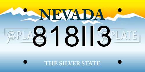 818II3 Nevada License Plate