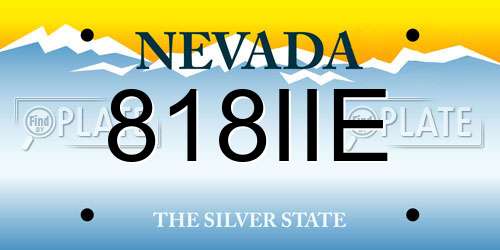 818IIE Nevada License Plate