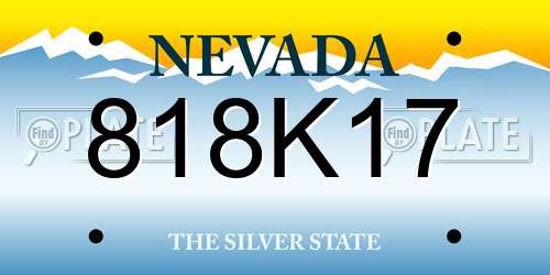 818K17 Nevada License Plate