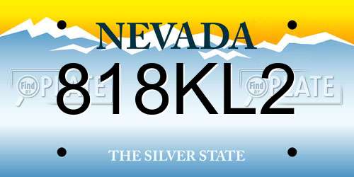 818KL2 Nevada License Plate