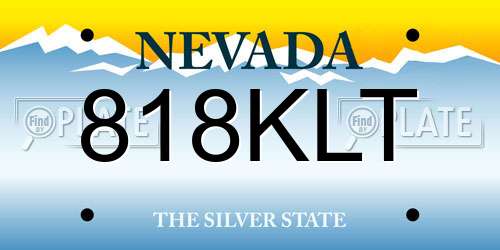 818KLT Nevada License Plate