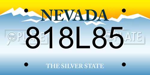 818L85 Nevada License Plate