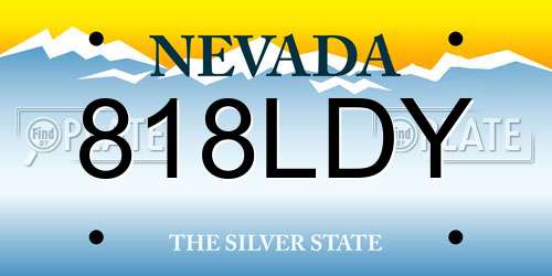 818LDY Nevada License Plate