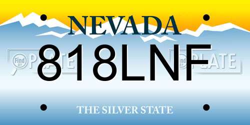 818LNF Nevada License Plate
