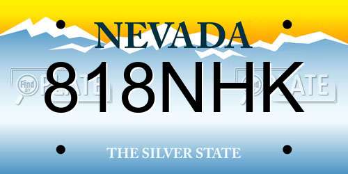 818NHK Nevada License Plate