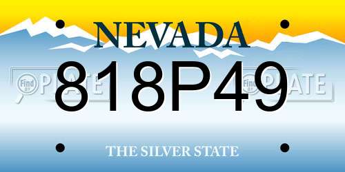 818P49 Nevada License Plate