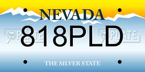 818PLD Nevada License Plate