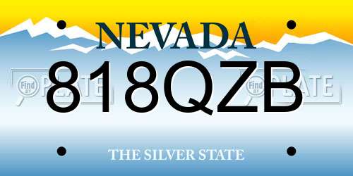 818QZB Nevada License Plate