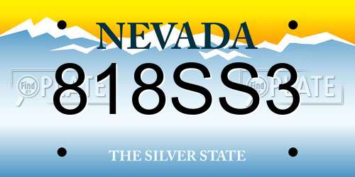 818SS3 Nevada License Plate