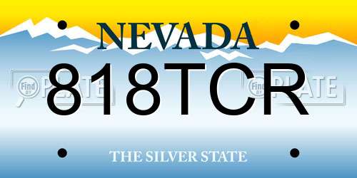 818TCR Nevada License Plate