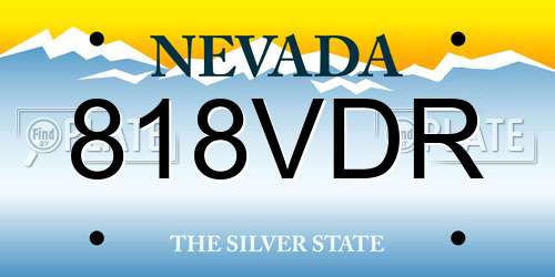 818VDR Nevada License Plate