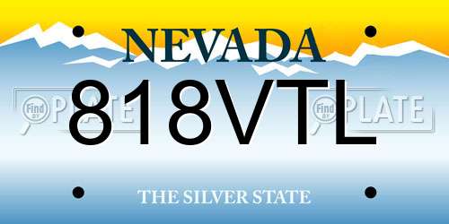 818VTL Nevada License Plate