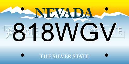 818WGV Nevada License Plate