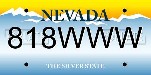 818WWW Nevada License Plate