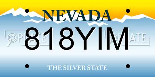 818YIM Nevada License Plate