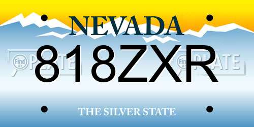 818ZXR Nevada License Plate