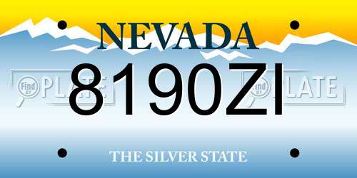8190ZI Nevada License Plate