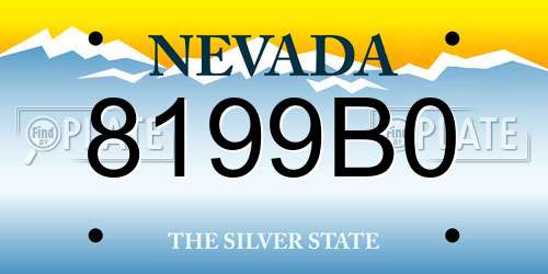 8199B0 Nevada License Plate