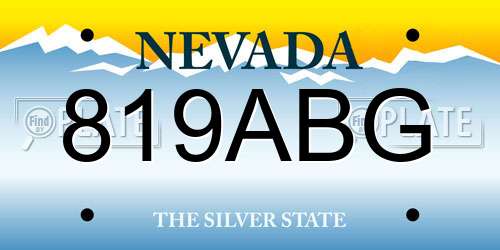 819ABG Nevada License Plate