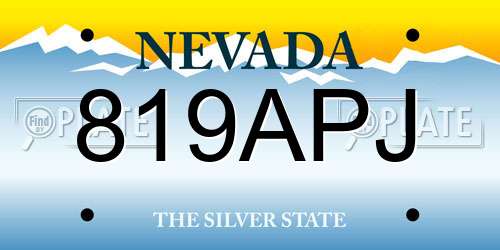 819APJ Nevada License Plate