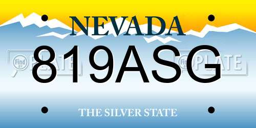 819ASG Nevada License Plate