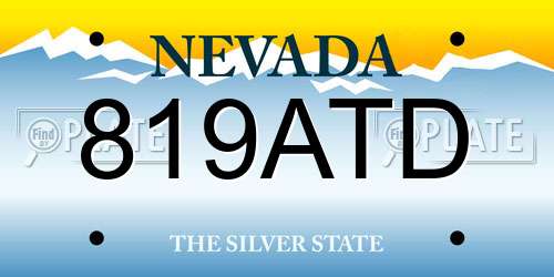 819ATD Nevada License Plate