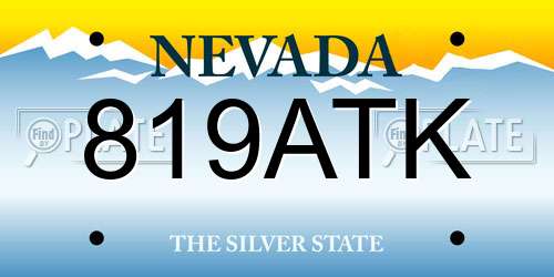 819ATK Nevada License Plate