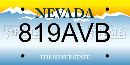 819AVB Nevada License Plate