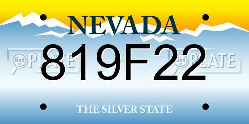 819F22 Nevada License Plate