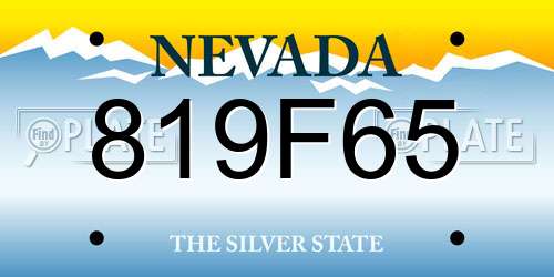 819F65 Nevada License Plate
