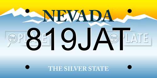 819JAT Nevada License Plate