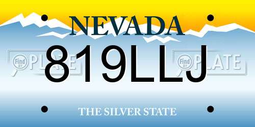 819LLJ Nevada License Plate