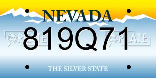 819Q71 Nevada License Plate