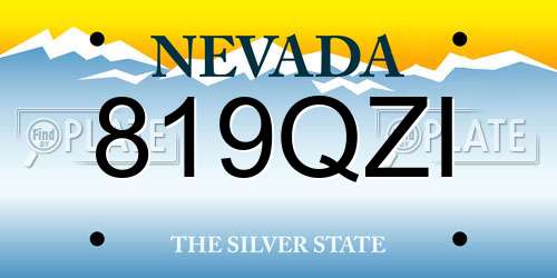 819QZI Nevada License Plate