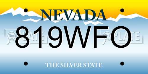 819WFO Nevada License Plate