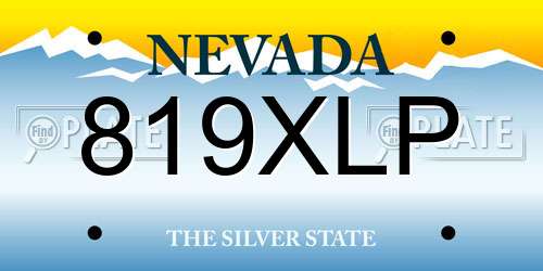 819XLP Nevada License Plate