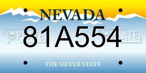 81A554 Nevada License Plate