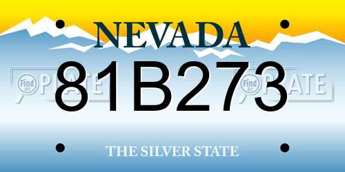 81B273 Nevada License Plate