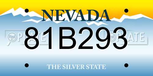 81B293 Nevada License Plate