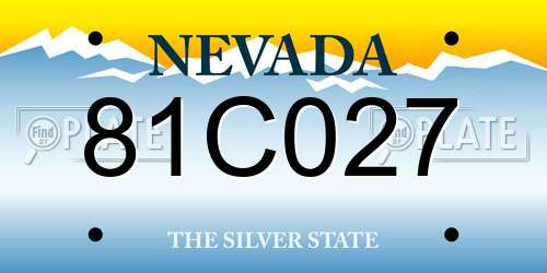 81C027 Nevada License Plate